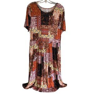 EUC DB Moon Beautiful Fall Short Sleeve Dress with pockets